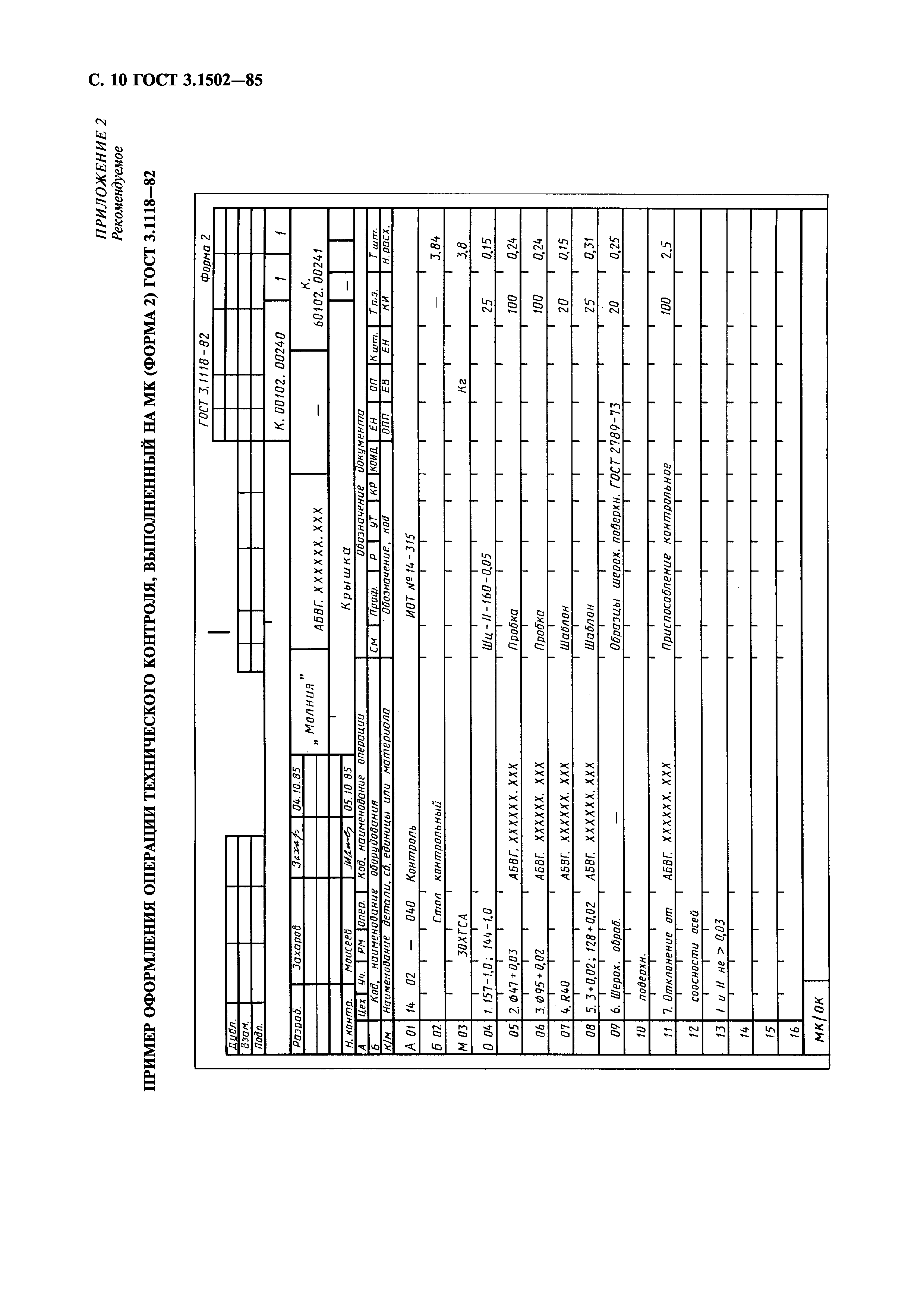 ГОСТ 3.1502-85