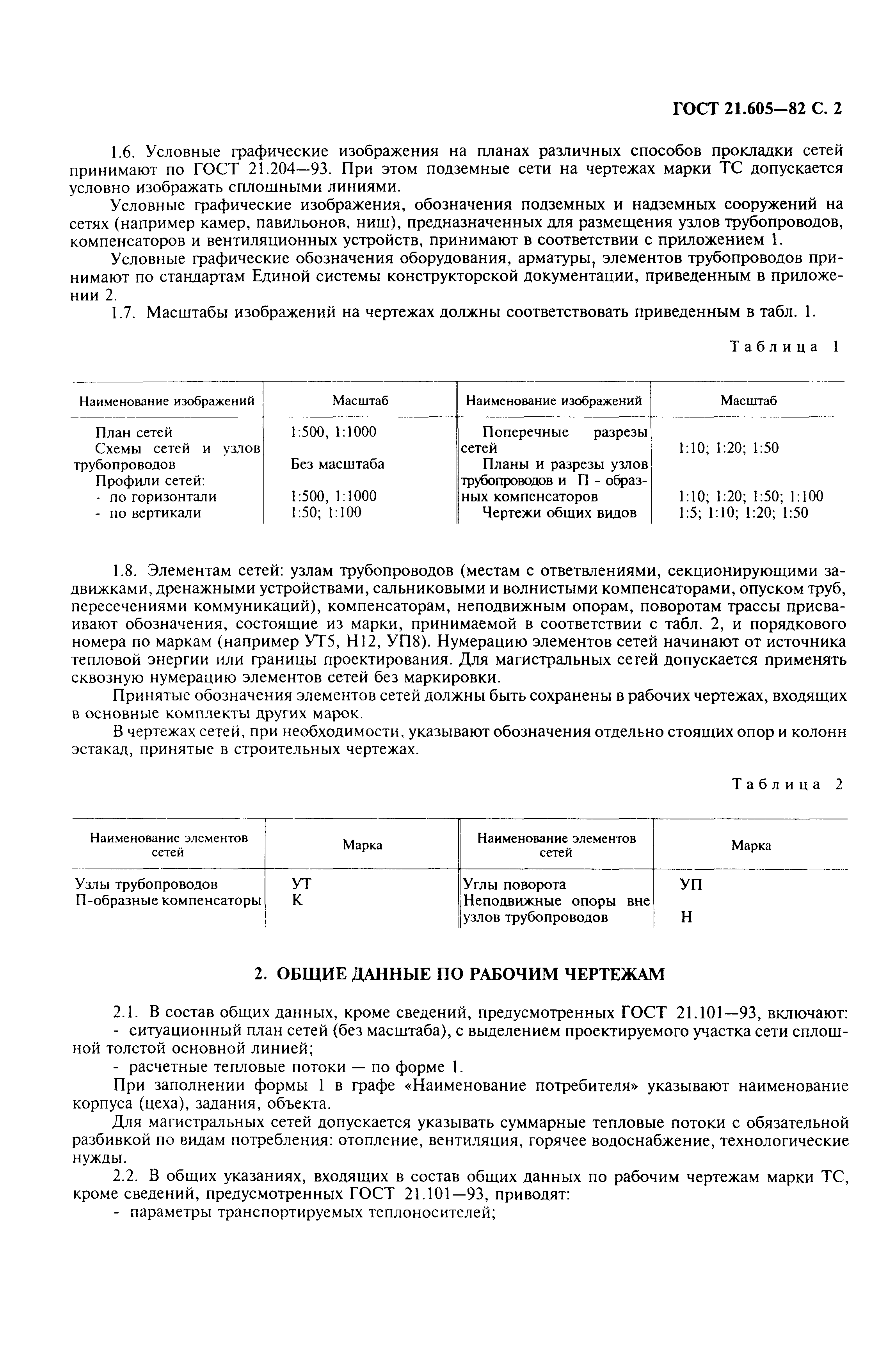 Скачать ГОСТ 21.605-82 Система проектной документации для строительства.  Сети тепловые (тепломеханическая часть). Рабочие чертежи