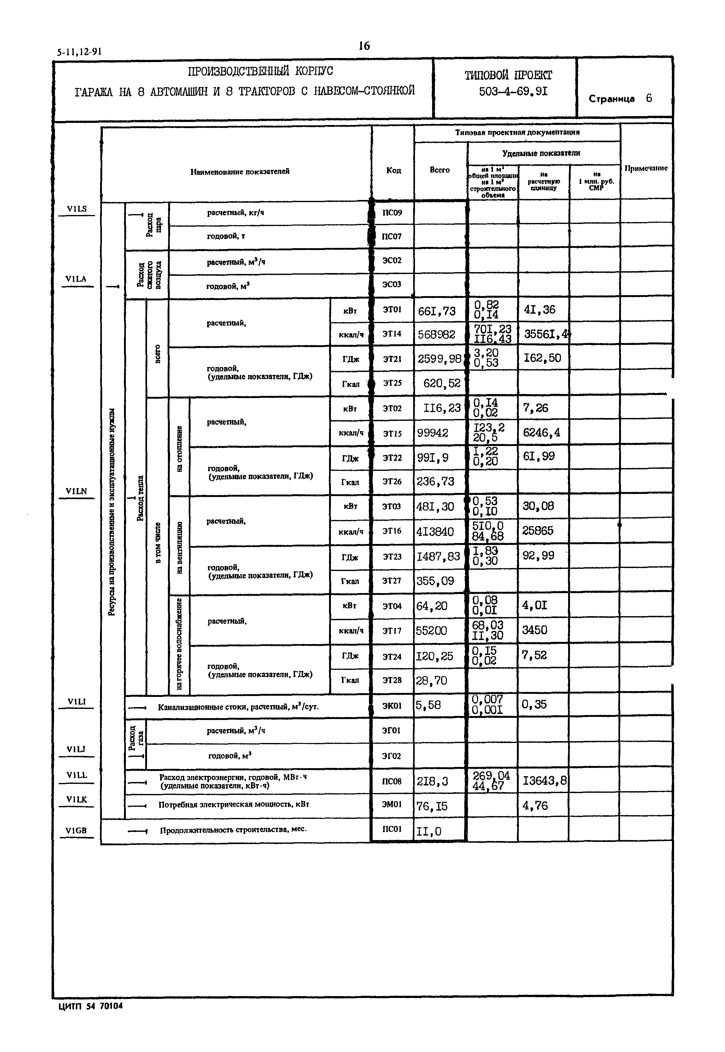 Типовой проект 503-4-69.91
