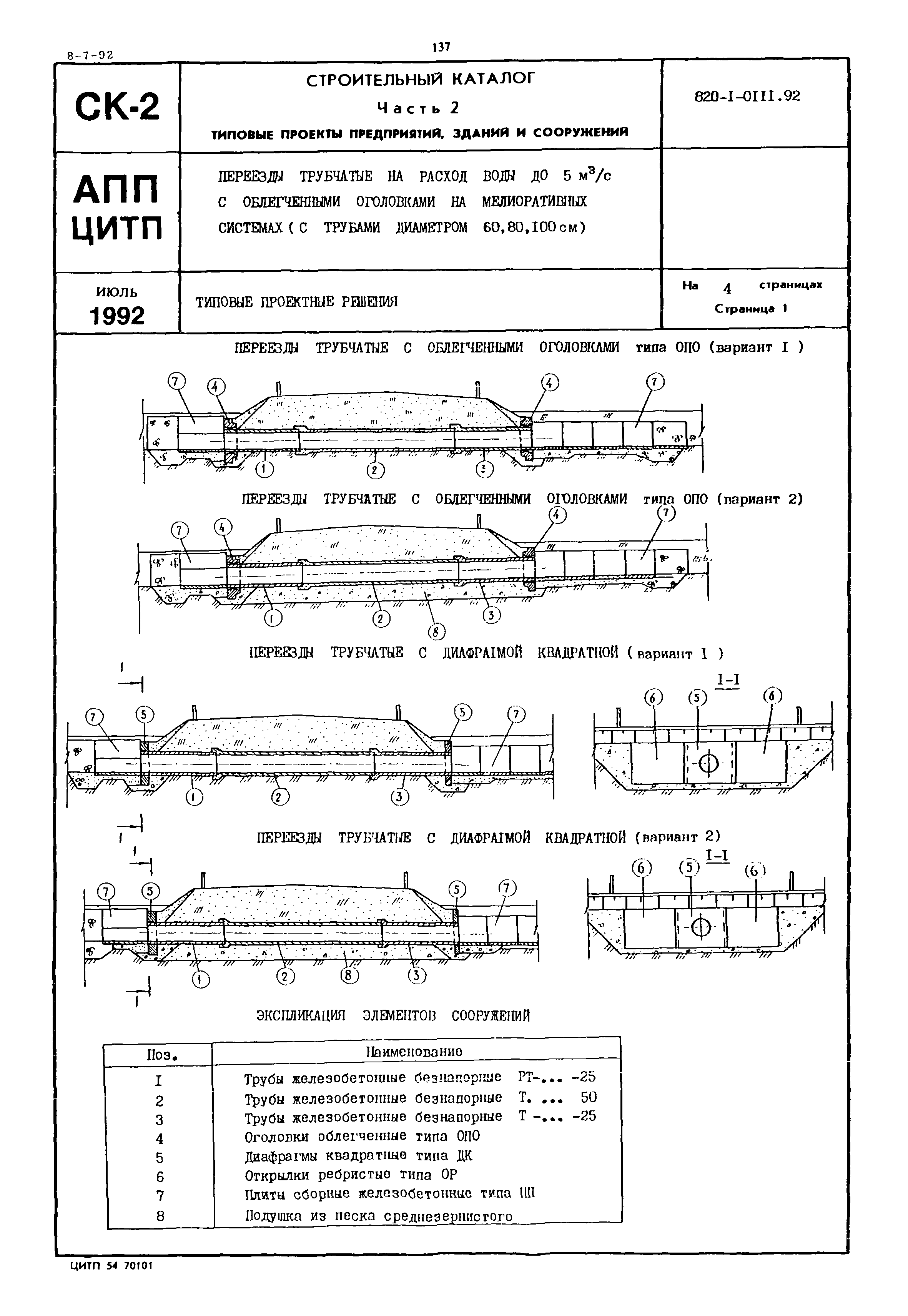 Типовые проектные решения 820-1-0111.92