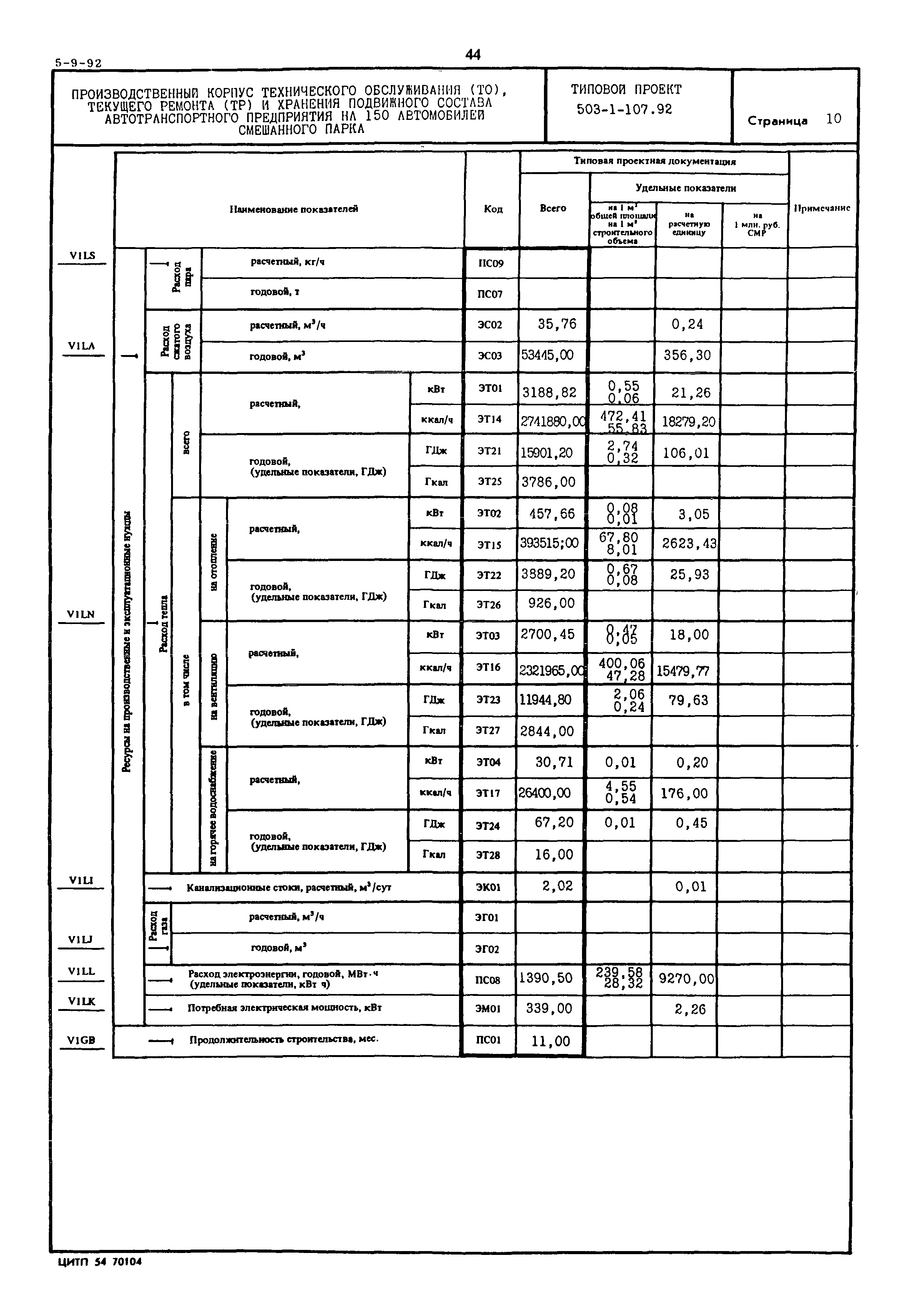 Типовой проект 503-1-107.92