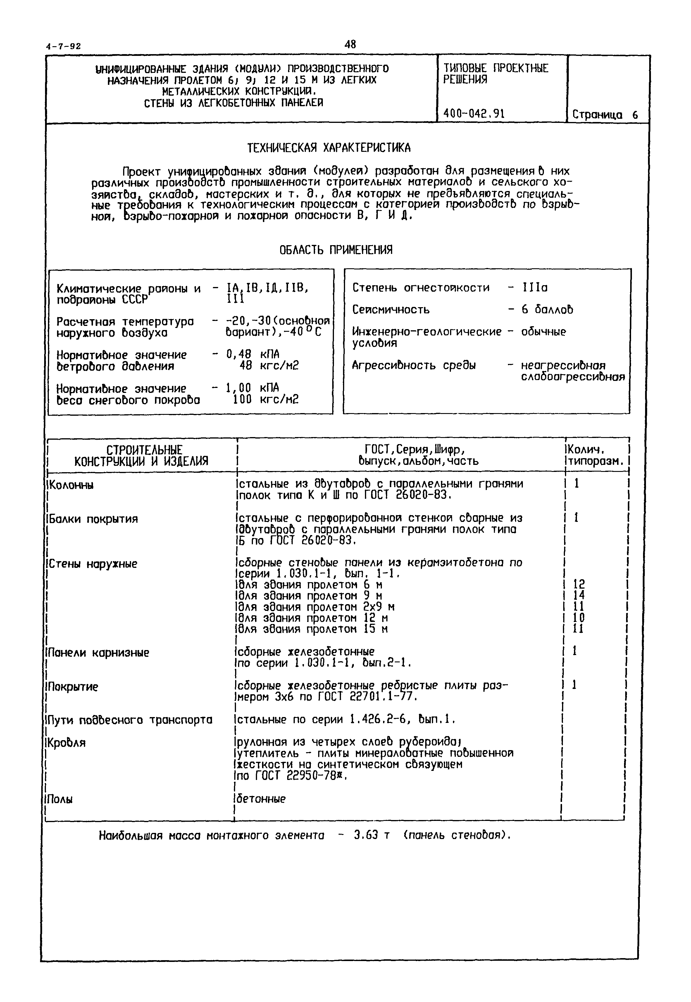 Типовые проектные решения 400-042.91