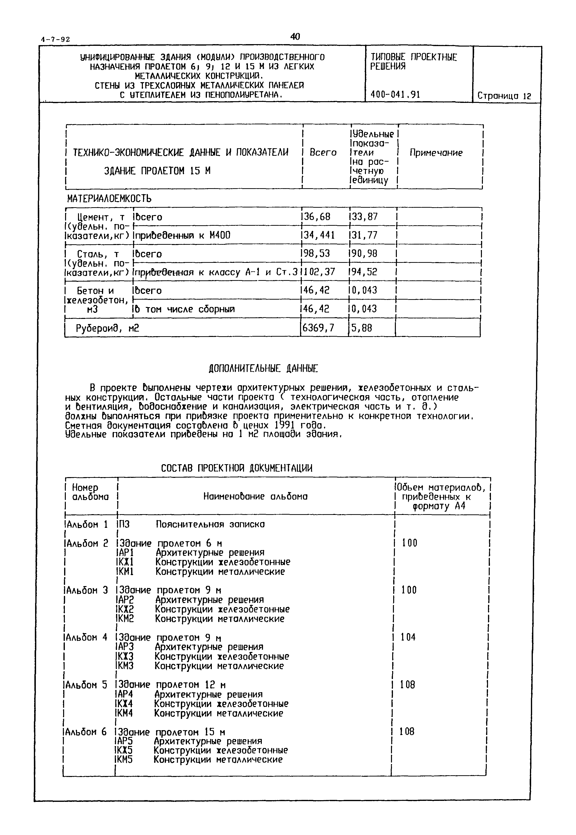 Типовые проектные решения 400-041.91