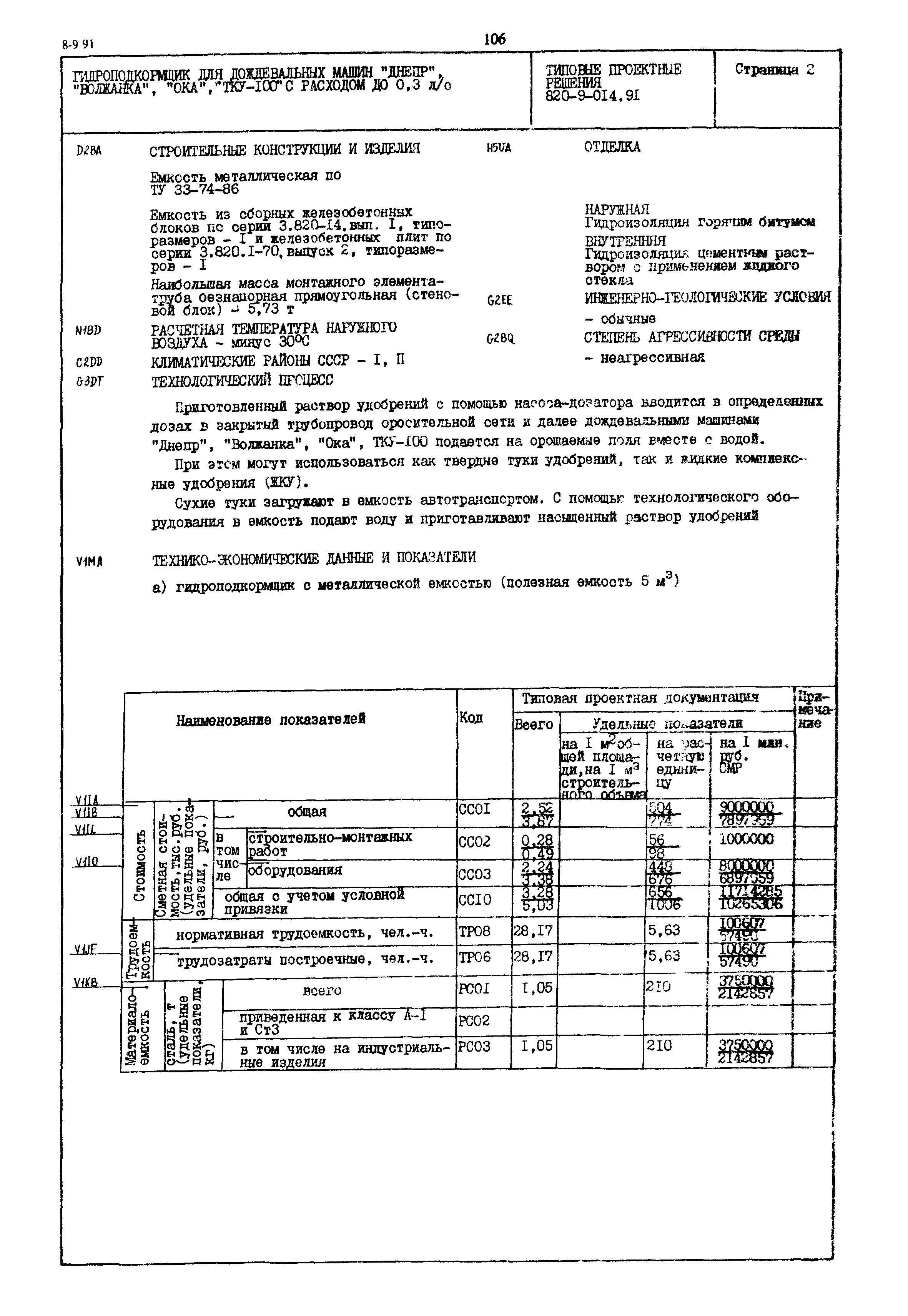 Типовые проектные решения 820-9-014.91