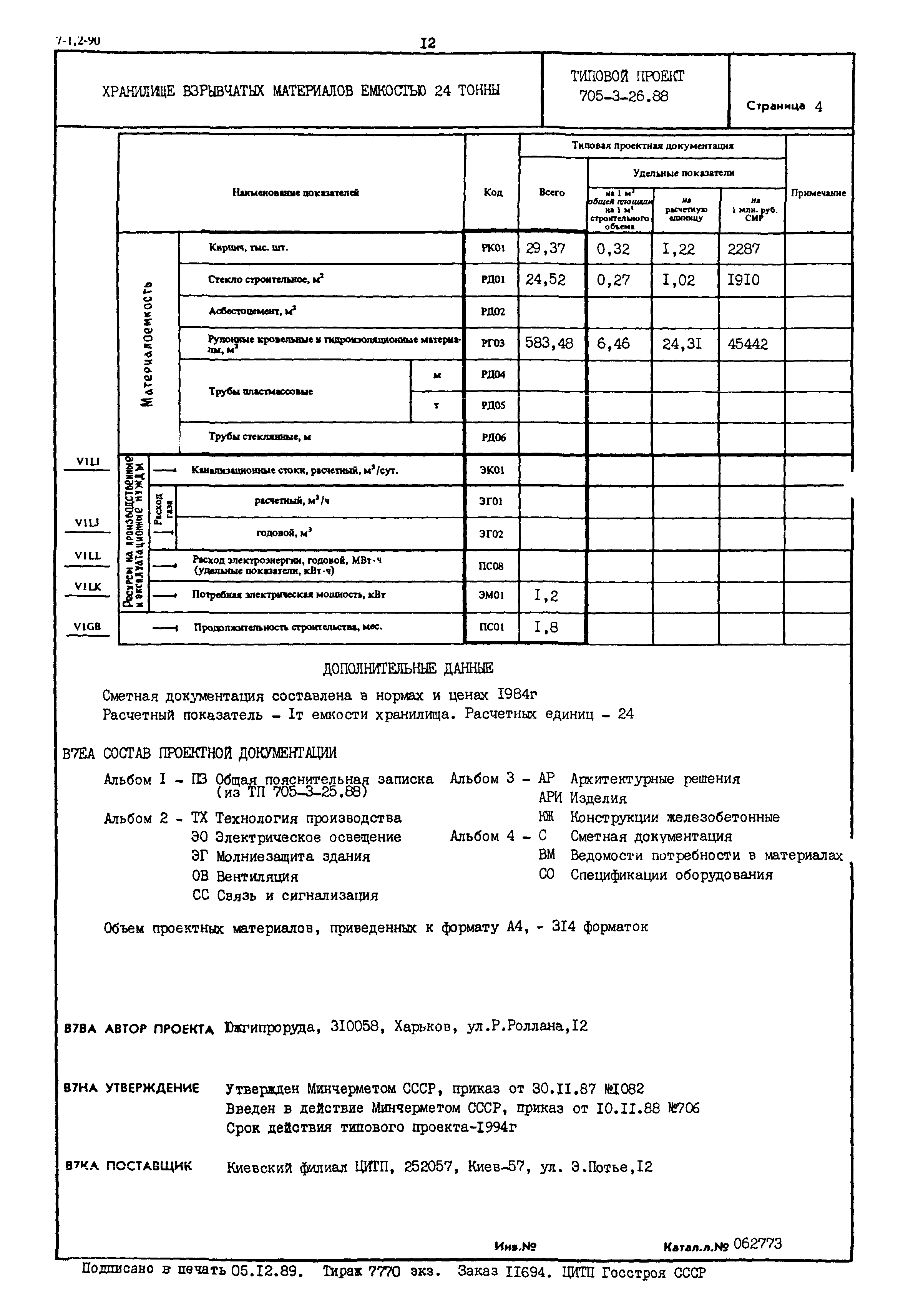 Типовой проект 705-3-26.88