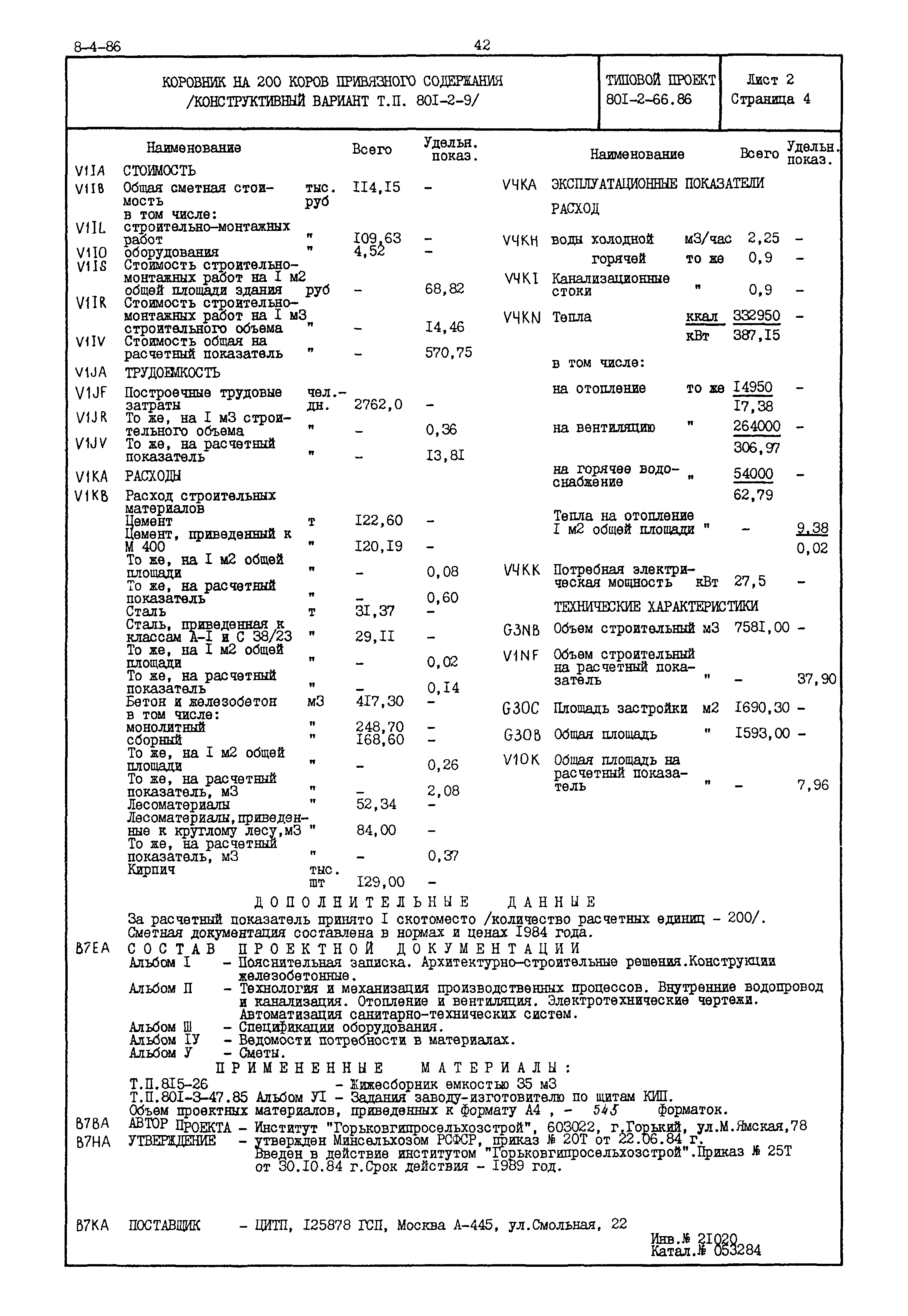 Типовой проект 801-2-66.86