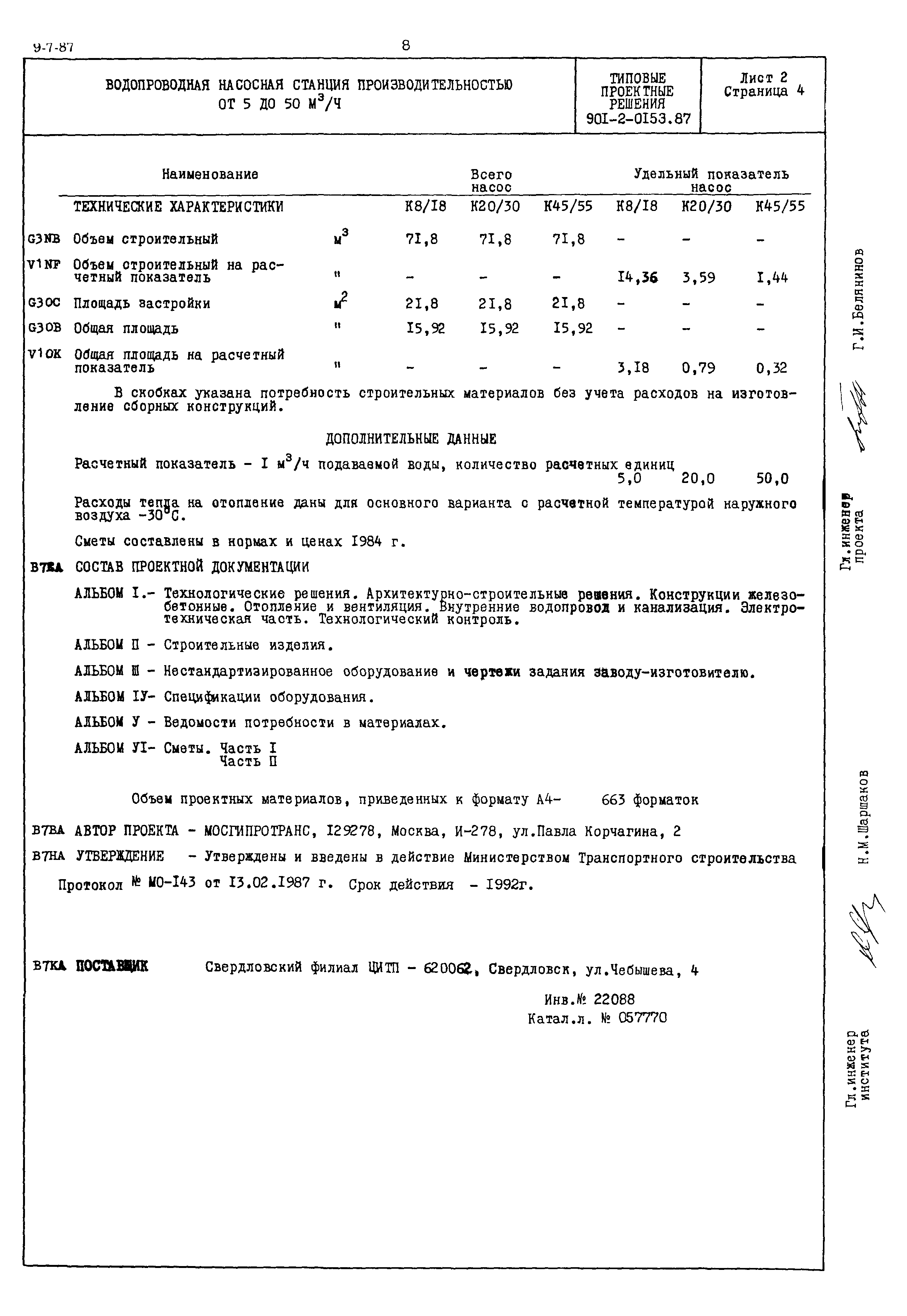 Типовые проектные решения 901-2-0153.87