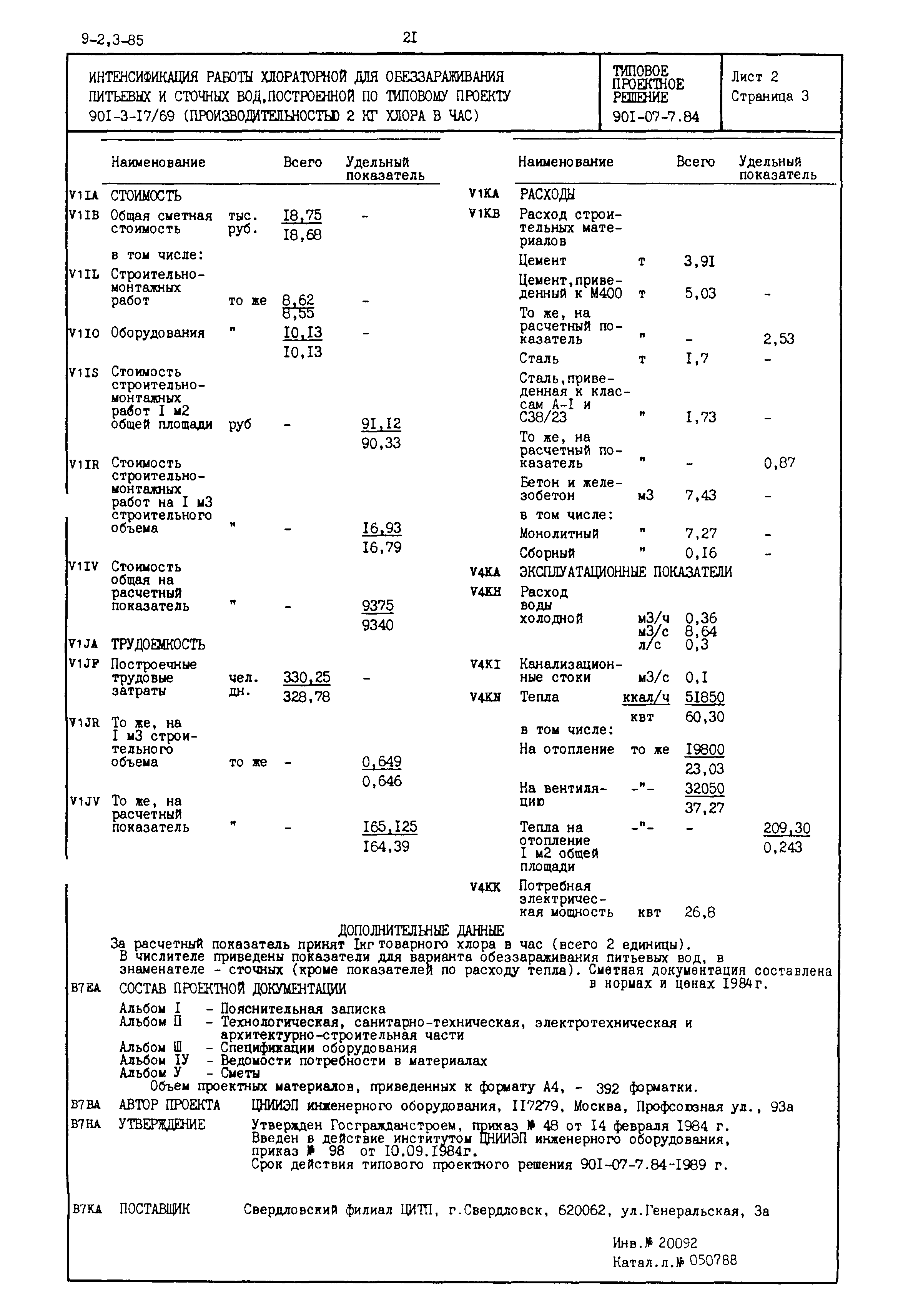 Типовые проектные решения 901-07-7.84