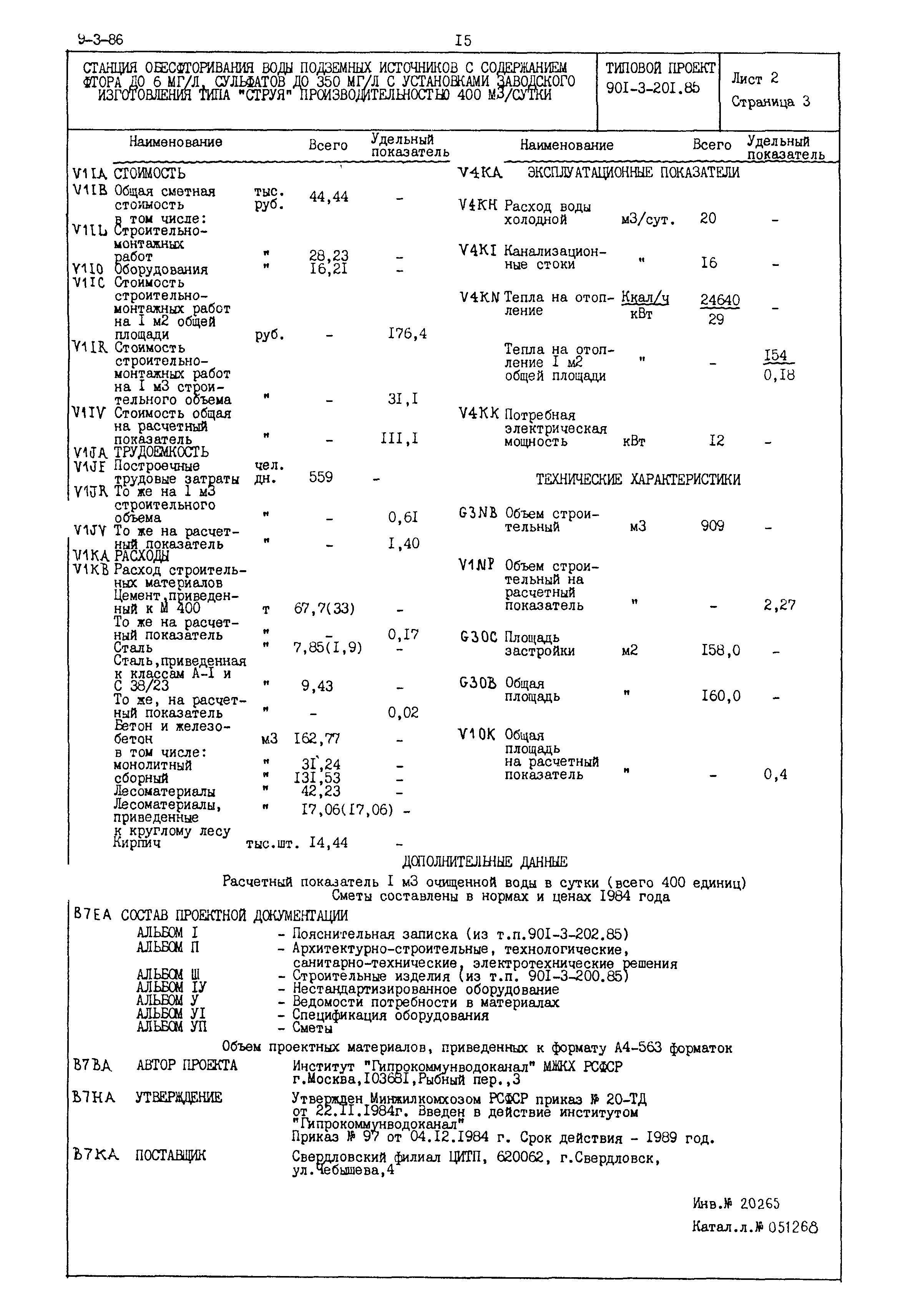 Типовой проект 901-3-201.85