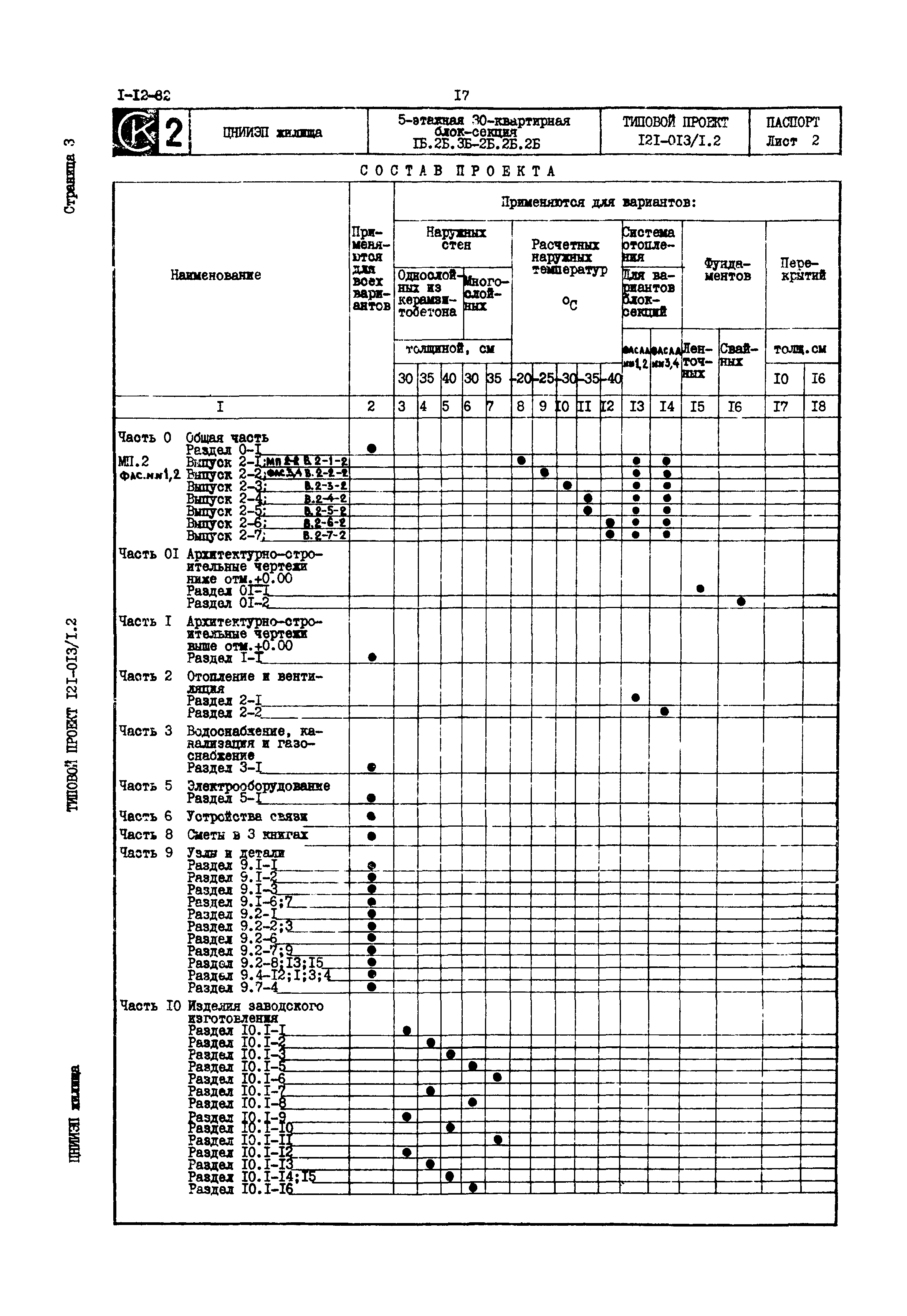 Скачать Типовой проект 121-013/1.2 5-этажная 30-квартирная блок-секция  1Б-2Б-3Б - 2Б-2Б-2Б