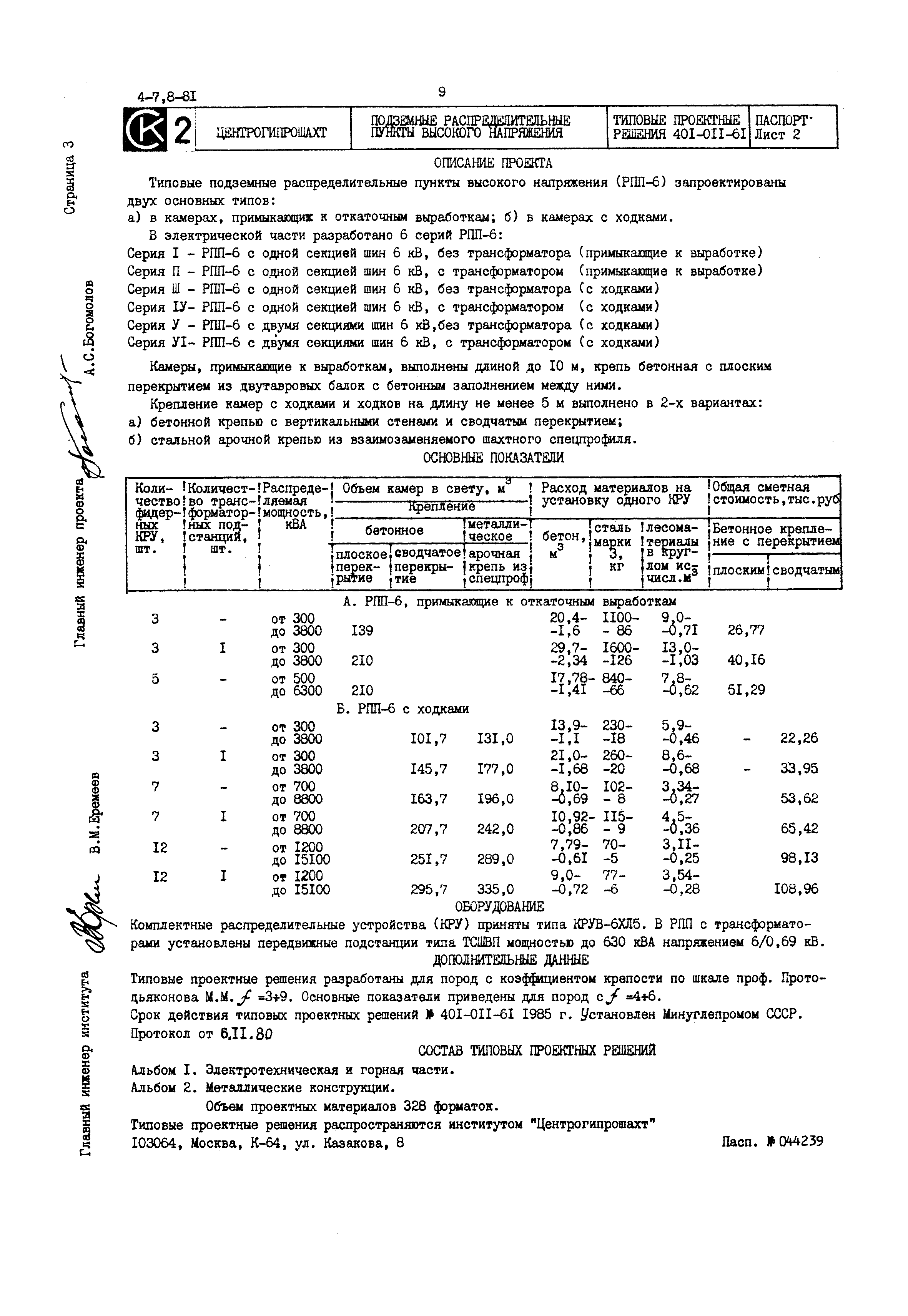 Типовые проектные решения 401-011-61