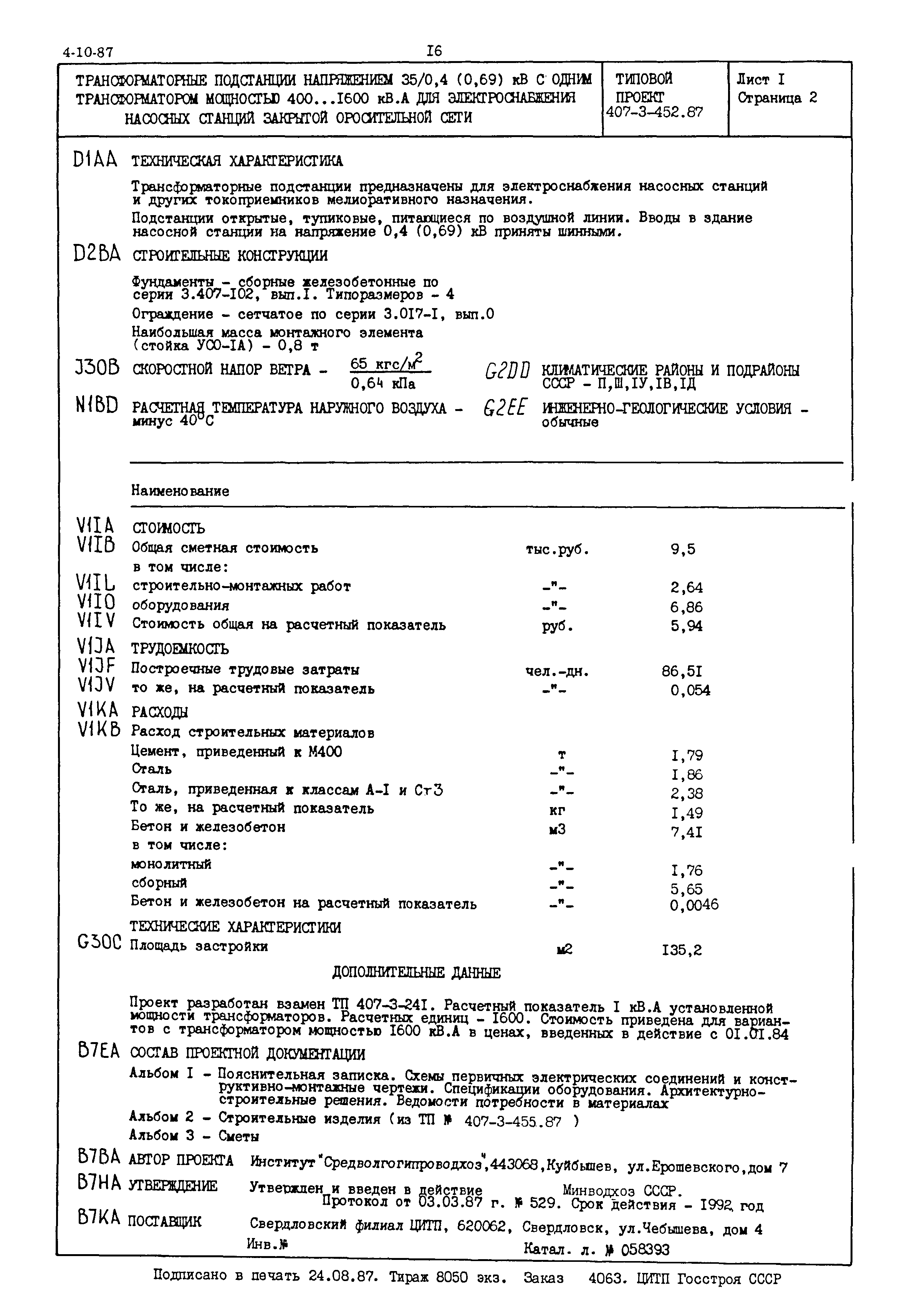 Типовой проект 407-3-452.87